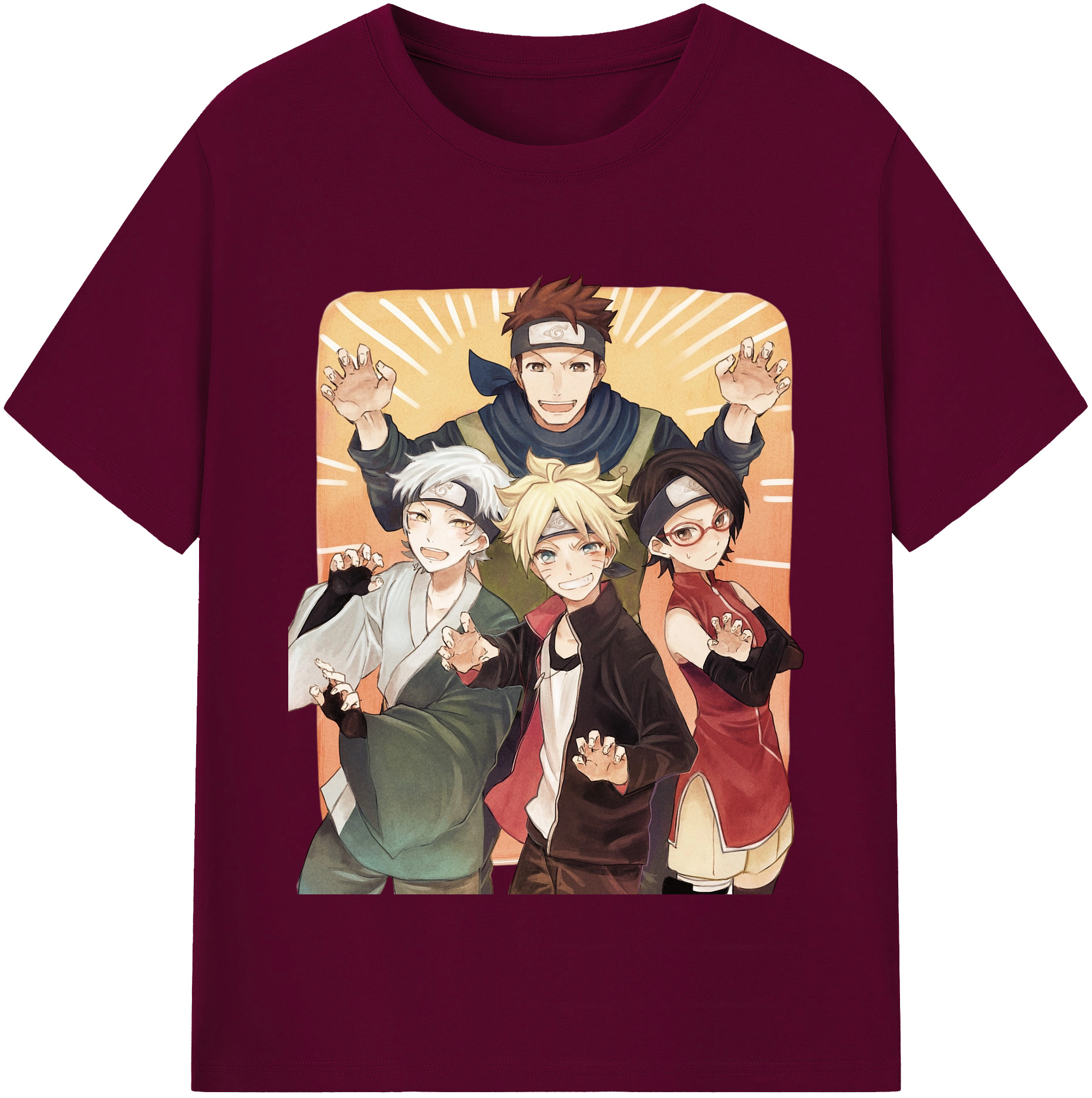 （画像用） NARUTO -ナルト- うちは サラダ Uchiha Sarada レディースカジュアルプリントTシャツ（綿100％）